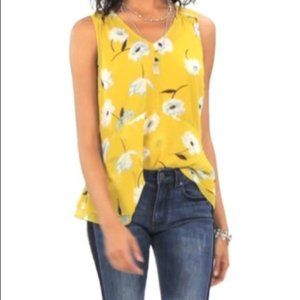 CAbi Simone Dazzle Floral Sleeveless Top NWT